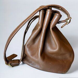 Vintage Brown Leather Coach EOD-9165 Legacy Drawstring Bucket Bag